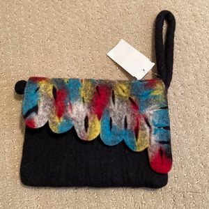 NWT Boiled Wool Clutch/Wristlet
